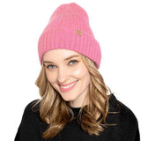 Solid Ribbed Cuff Beanie Hat - Madeline Love - Flyclothing LLC