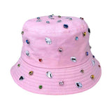 Stone Embellished Bucket Hat - Madeline Love - Flyclothing LLC
