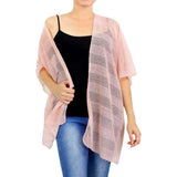 Striped Net Cover Up Kimono Poncho - Madeline Love - Flyclothing LLC