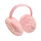 Studded Fluffy Plush Fur Foldable Earmuff - Madeline Love - Flyclothing LLC