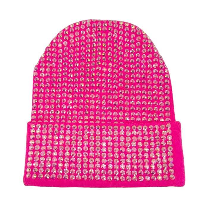 Studded Solid Knit Beanie Hat - Madeline Love - Flyclothing LLC
