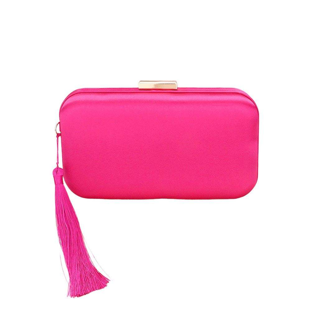 Tassel Pointed Solid Clutch Crossbody Bag - Madeline Love - Flyclothing LLC