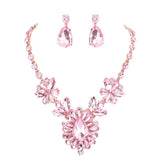 Teardrop Stone Cluster Evening Necklace - Madeline Love - Flyclothing LLC
