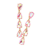 Teardrop Stone Link Dangle Evening Earrings - Madeline Love - Flyclothing LLC