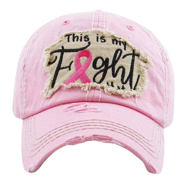 This is my Fight Hat Pink Ribbon Vintage Baseball Cap - Madeline Love - Flyclothing LLC