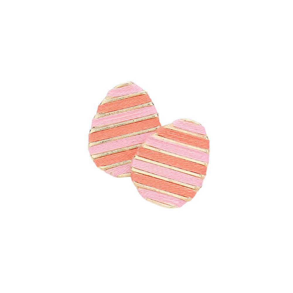 Thread Wrapped Easter Egg Stud Earrings - Madeline Love - Flyclothing LLC