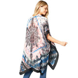 Tie Dye Boho Printed Cover Up Kimono Poncho - Madeline Love - Flyclothing LLC