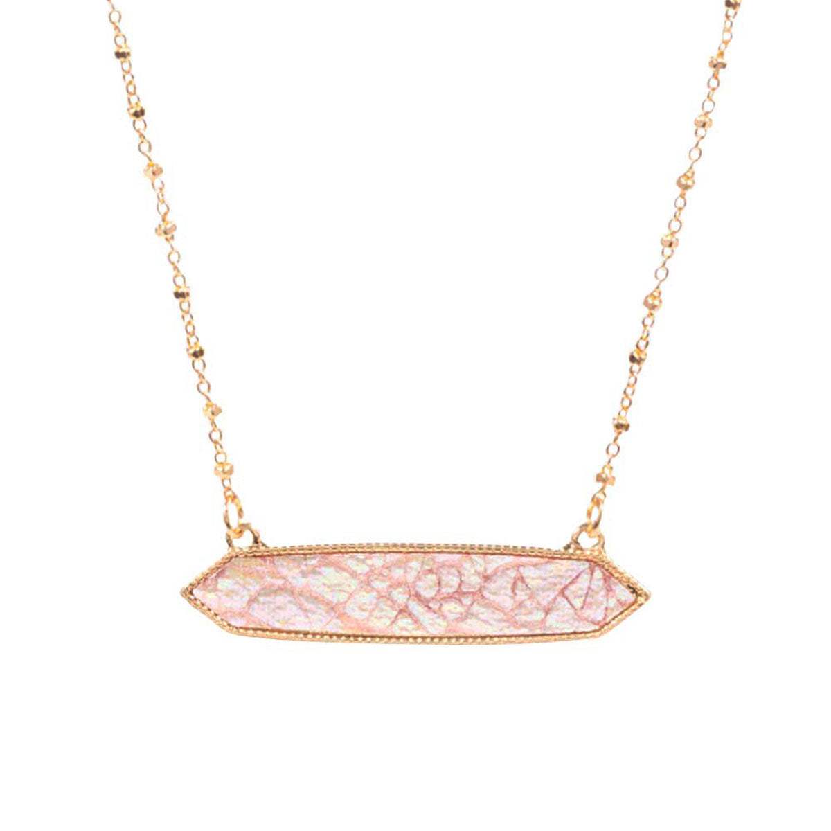Trendy Patterned Hexagon Pendant Necklace - Madeline Love - Flyclothing LLC