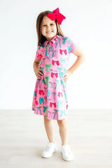 Pink Twirls & Ties S/S Polo Dress - Mila & Rose ® - Flyclothing LLC