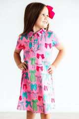 Pink Twirls & Ties S/S Polo Dress - Mila & Rose ® - Flyclothing LLC