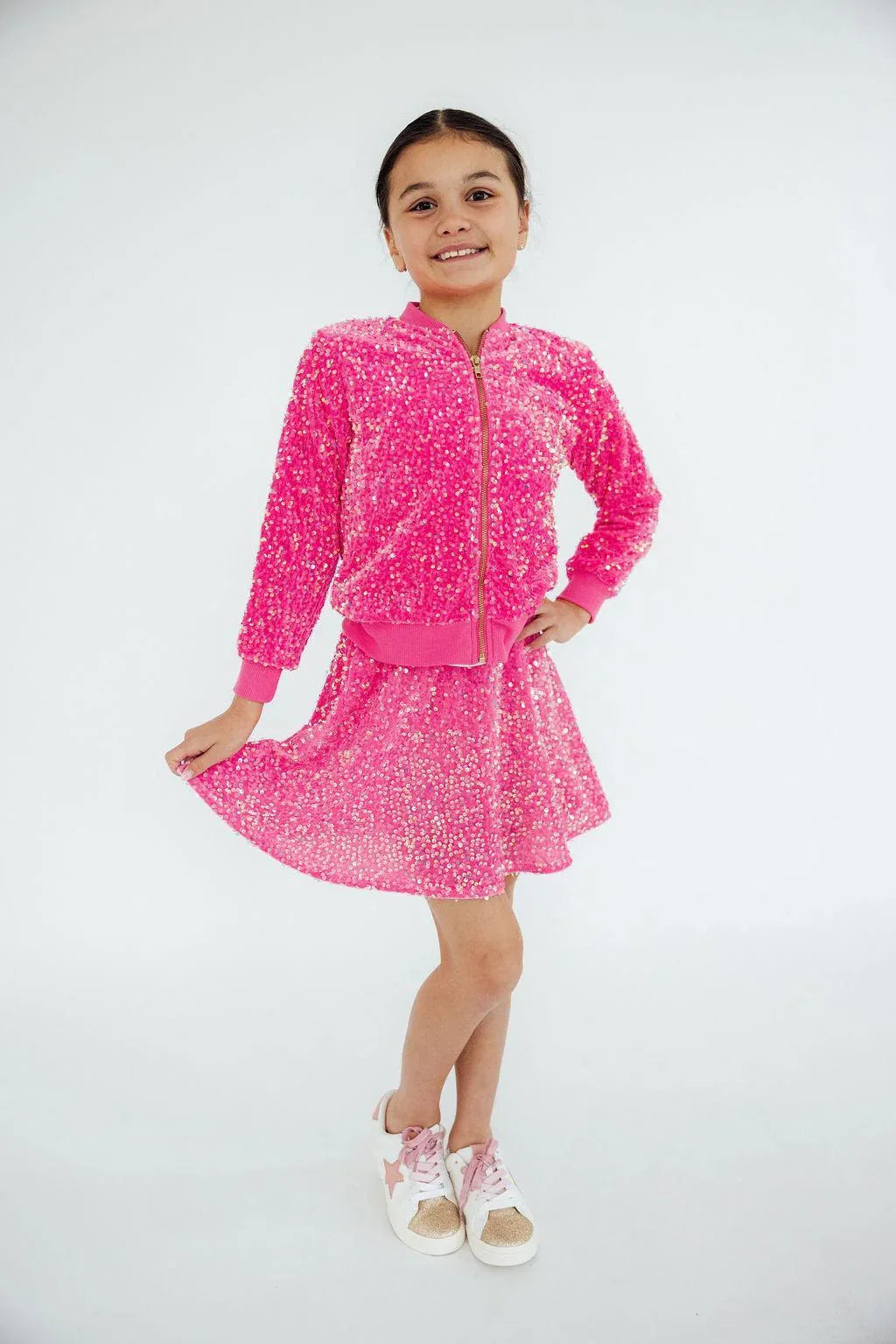 Pink Velvet Sequin Jacket - Mila & Rose ® - Flyclothing LLC