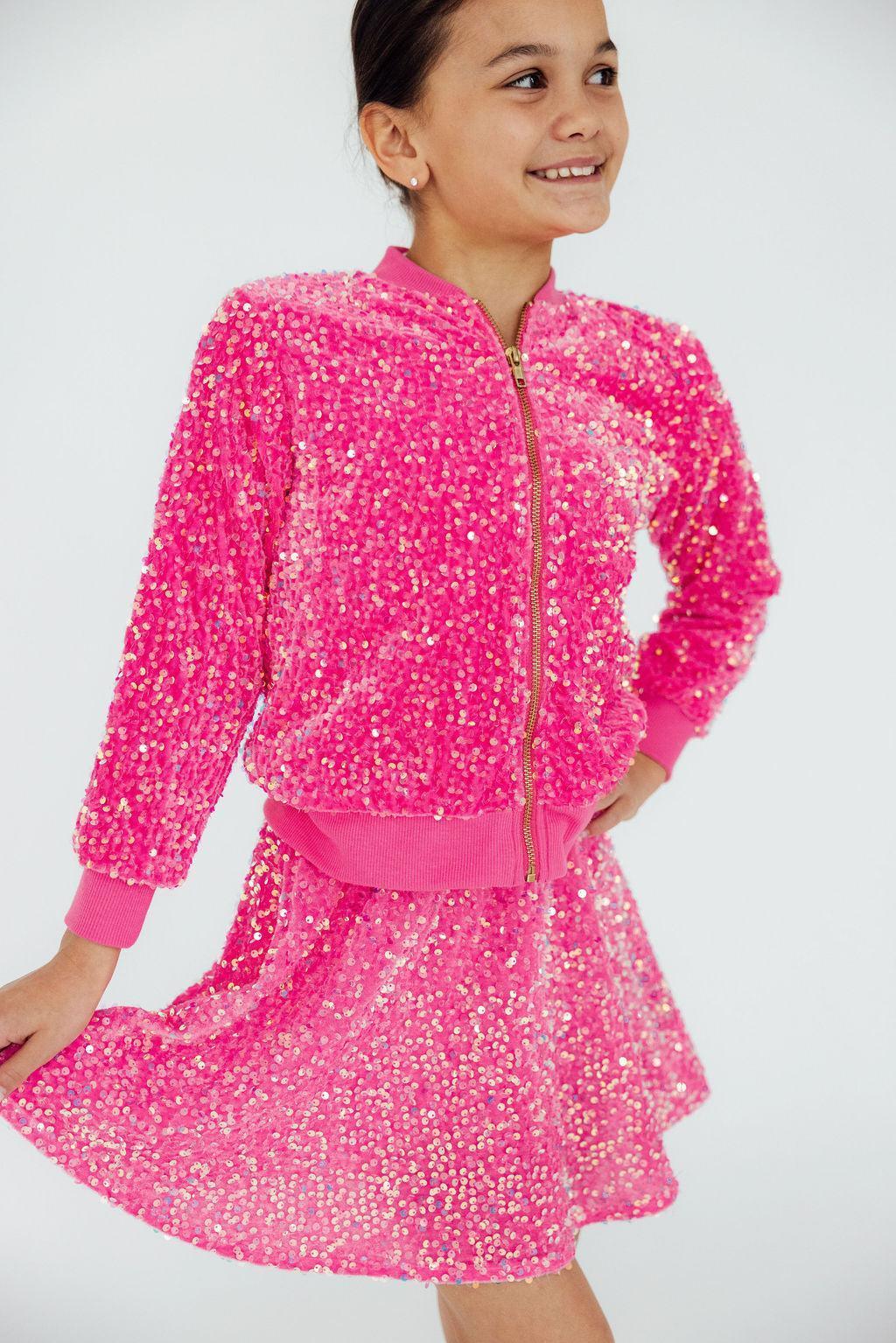 Pink Velvet Sequin Jacket - Mila & Rose ® - Flyclothing LLC
