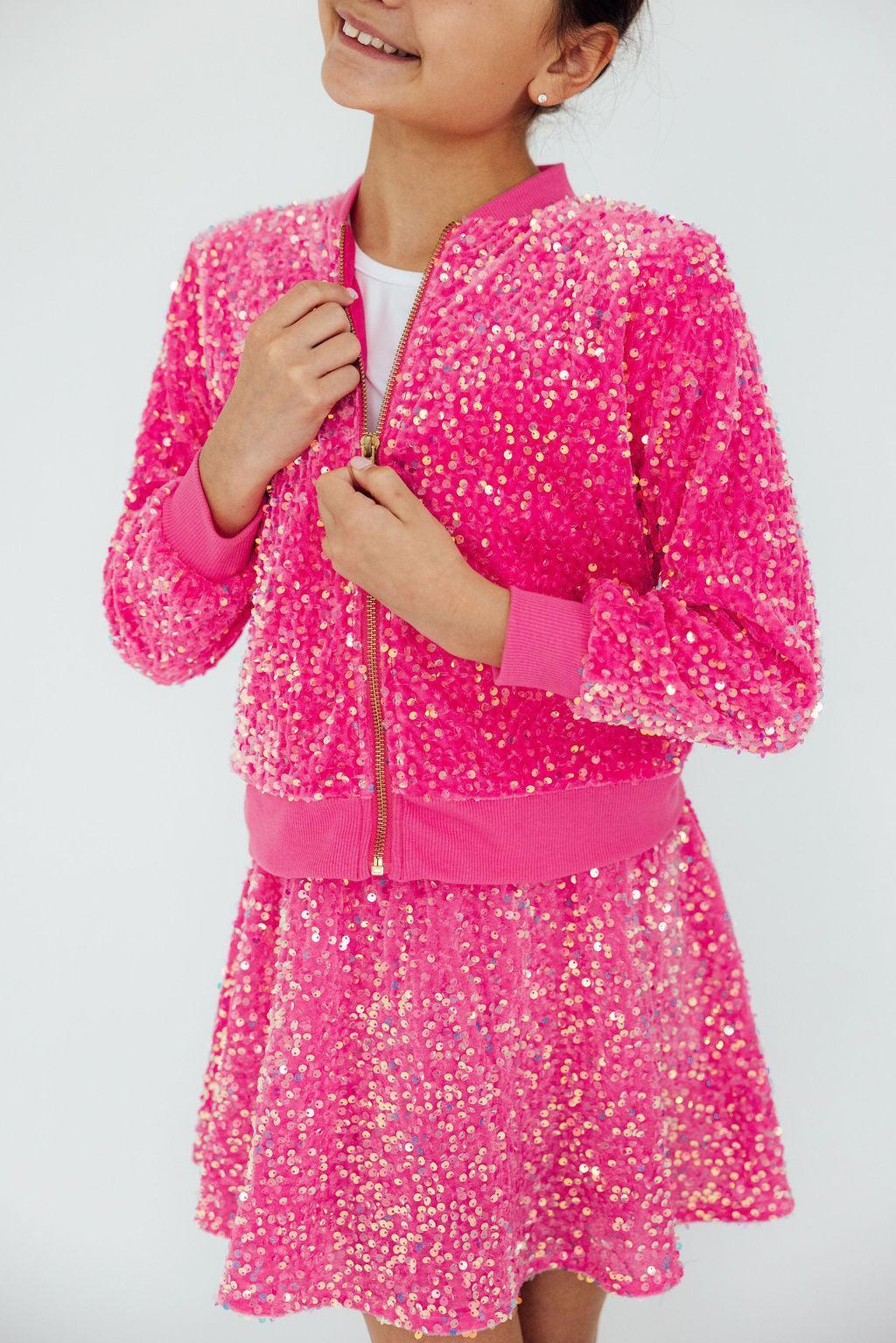 Pink Velvet Sequin Jacket - Mila & Rose ® - Flyclothing LLC