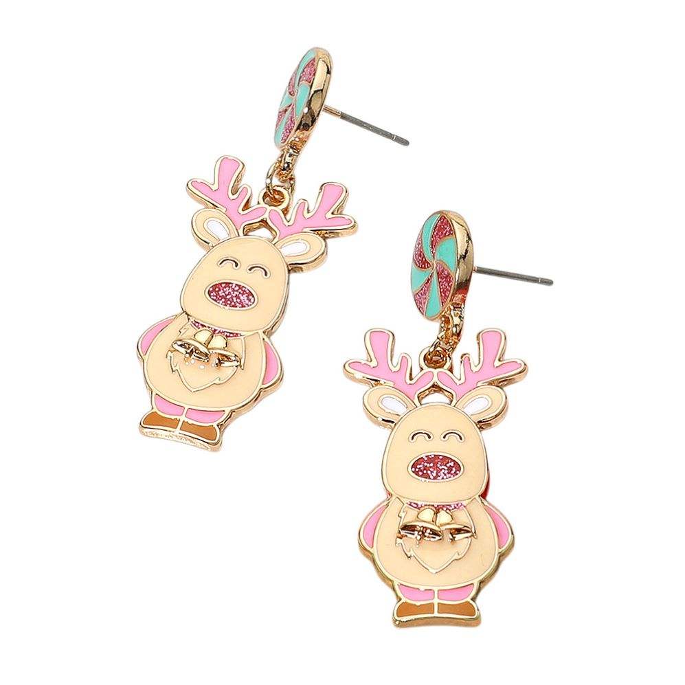 Whimsical Cute Holiday Reindeer Dangle Earrings - Madeline Love - Flyclothing LLC