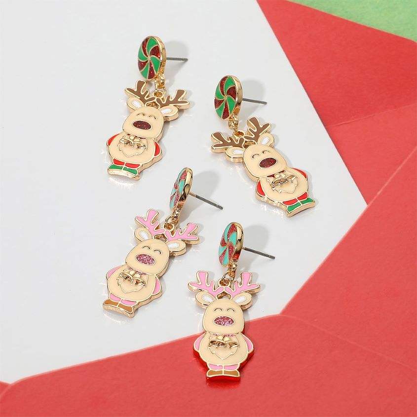 Whimsical Cute Holiday Reindeer Dangle Earrings - Madeline Love - Flyclothing LLC