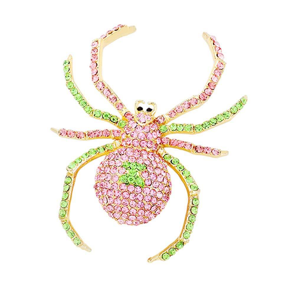 Crystal Embellished Spider Brooch - Madeline Love - Flyclothing LLC