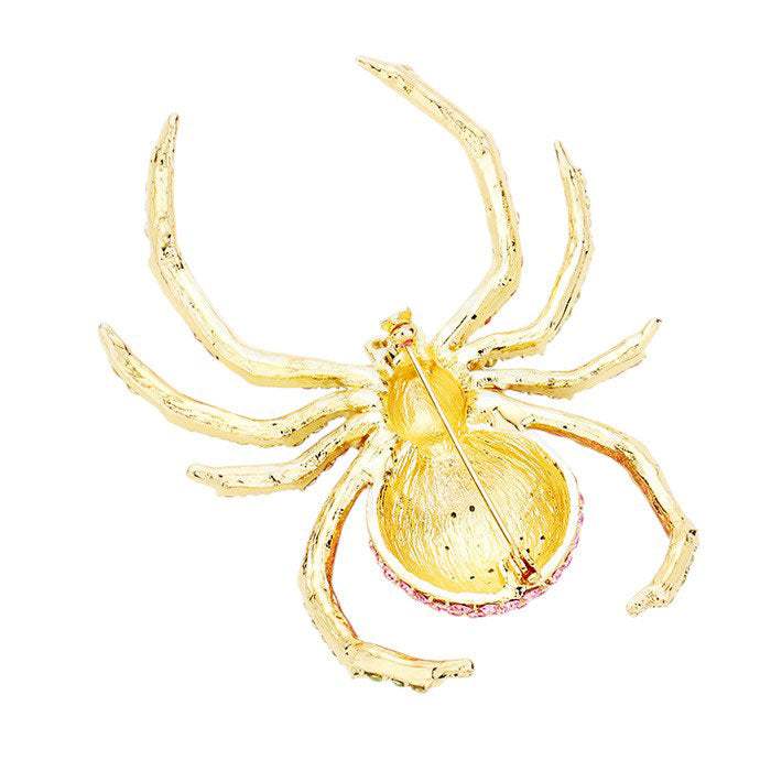 Crystal Embellished Spider Brooch - Madeline Love - Flyclothing LLC
