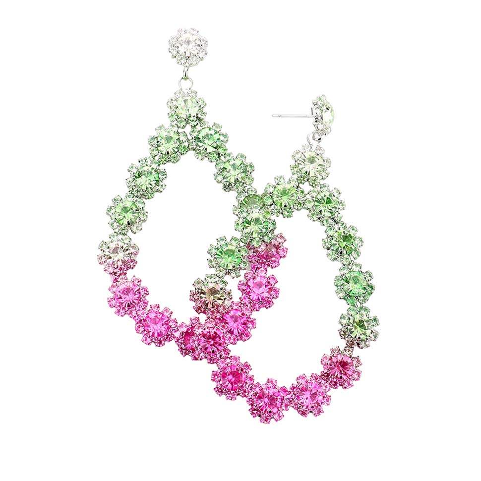 Floral Open Teardrop Ombre Evening Earrings - Madeline Love - Flyclothing LLC