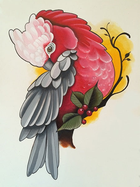 Black Market Art Company Pink Cockatoo Print