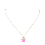Glittered Heart Pointed Paw Pendant Necklace - Madeline Love - Flyclothing LLC
