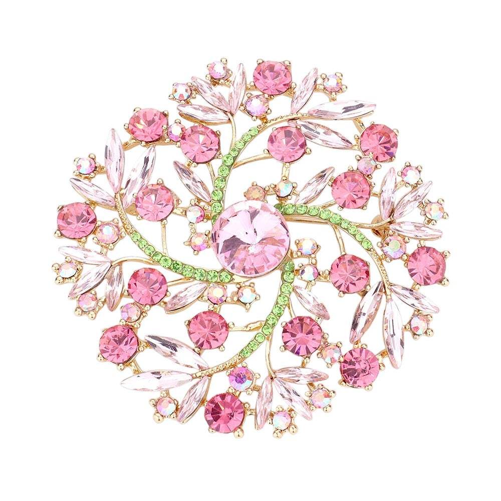 Pearl Rhinestone Embellished Flower Vine Brooch - Madeline Love - Flyclothing LLC