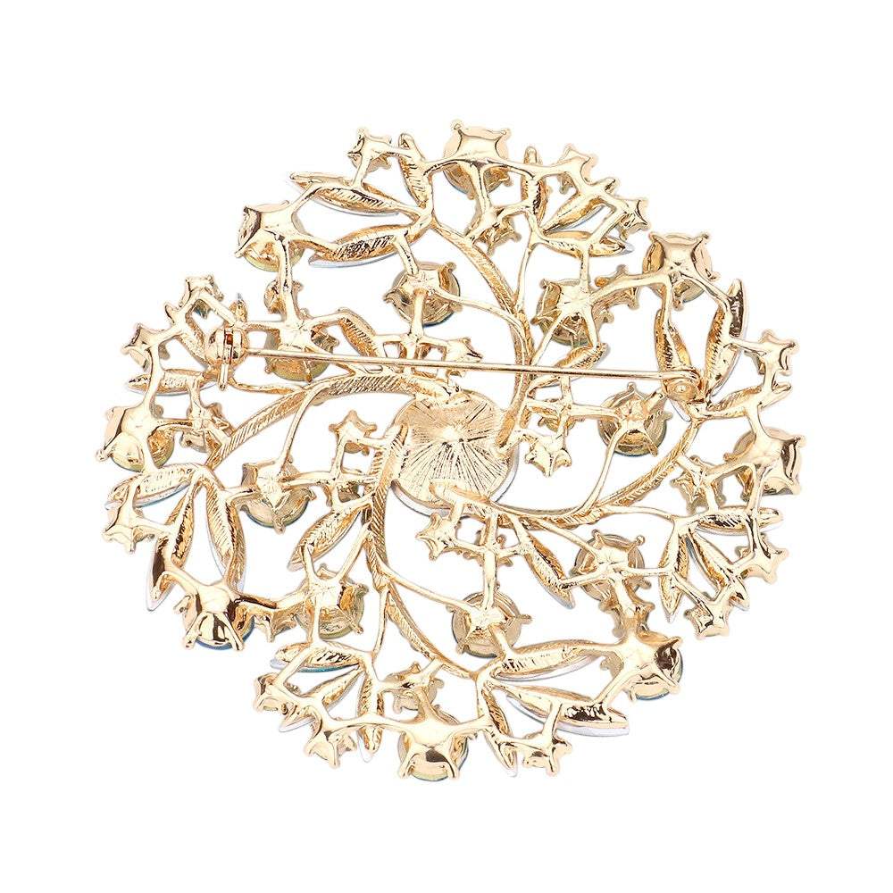 Pearl Rhinestone Embellished Flower Vine Brooch - Madeline Love - Flyclothing LLC