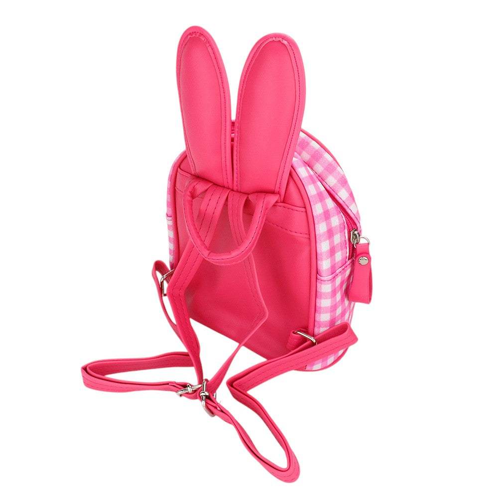 Glittered Check Patterned Bunny Mini Backpack Bag - Madeline Love - Flyclothing LLC