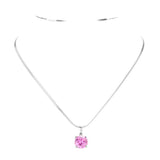Stainless Steel CZ Round Pendant Necklace - Madeline Love - Flyclothing LLC