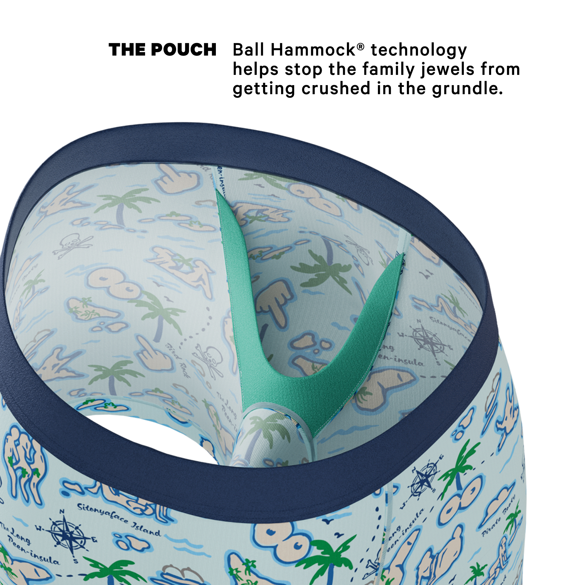 The Pirate's Booty | Naughty Map Ball Hammock® Pouch Underwear
