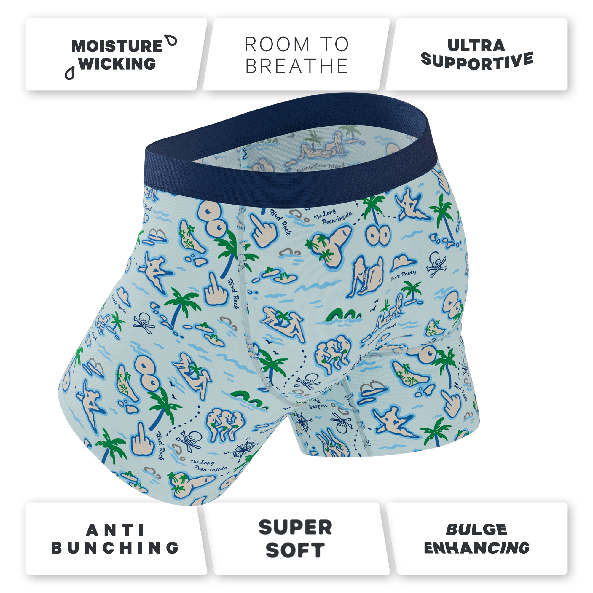 The Pirate's Booty | Naughty Map Ball Hammock® Pouch Underwear