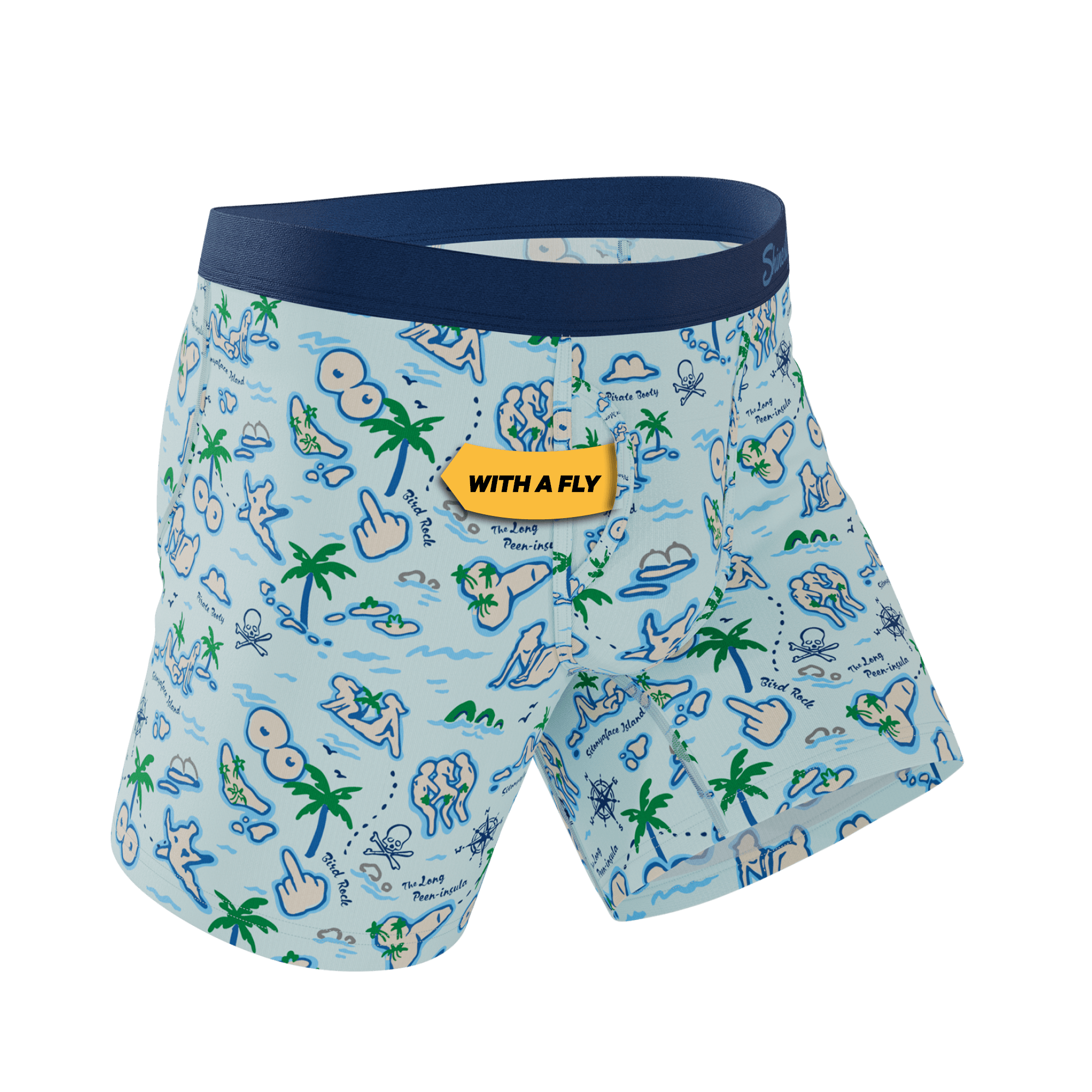 The Pirate's Booty | Naughty Map Ball Hammock® Pouch Underwear With Fly - Shinesty - Flyclothing LLC