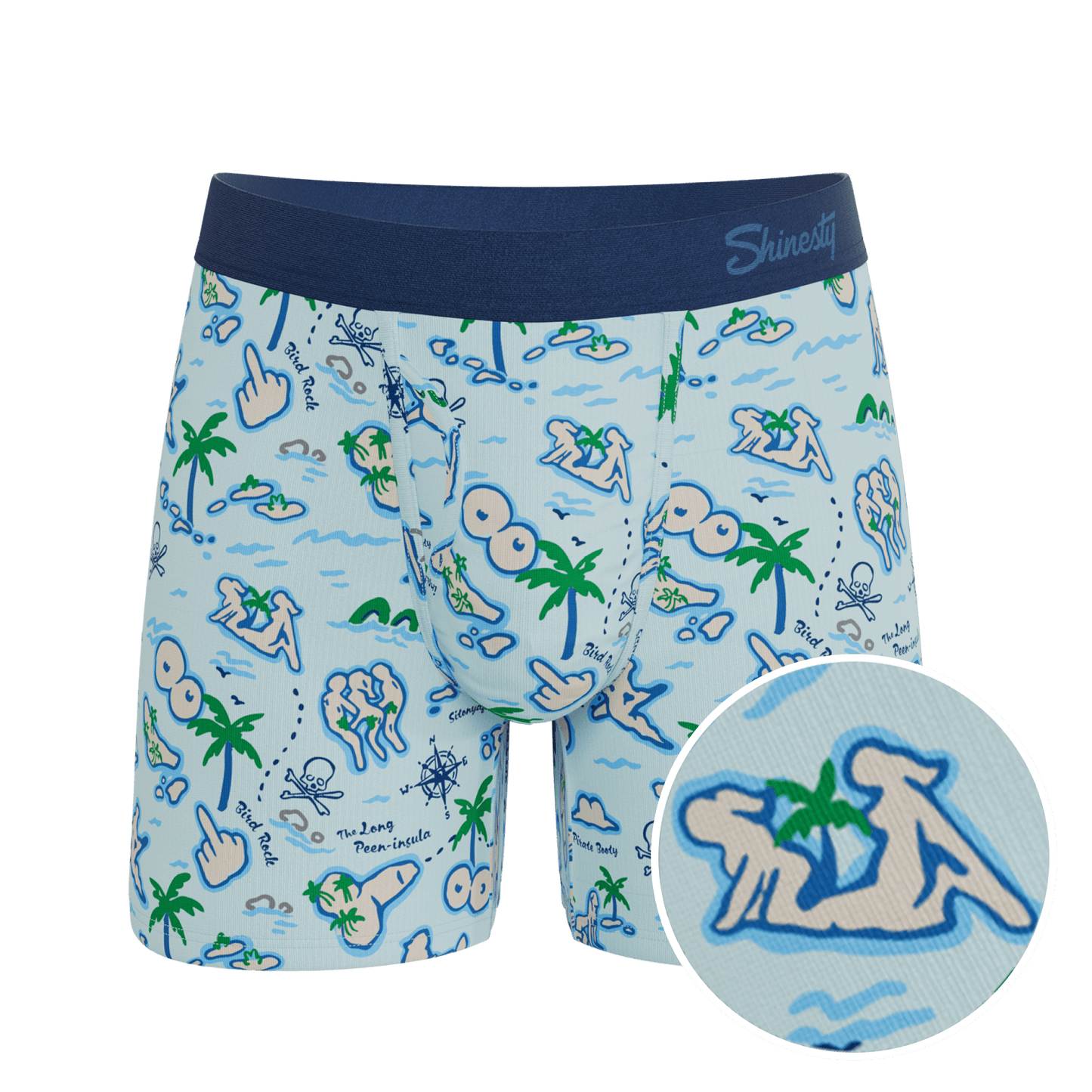 The Pirate's Booty | Naughty Map Ball Hammock® Pouch Underwear With Fly - Shinesty - Flyclothing LLC