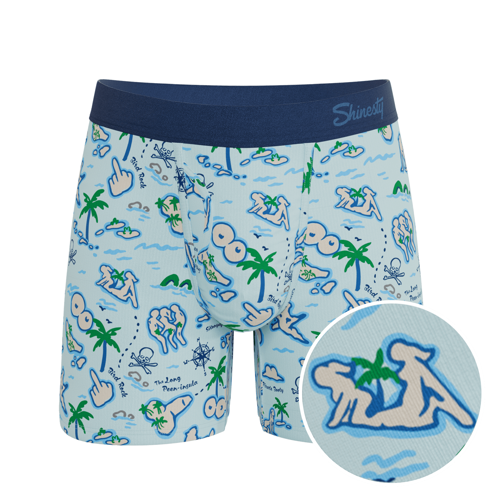 The Pirate's Booty | Naughty Map Ball Hammock® Pouch Underwear With Fly - Shinesty - Flyclothing LLC