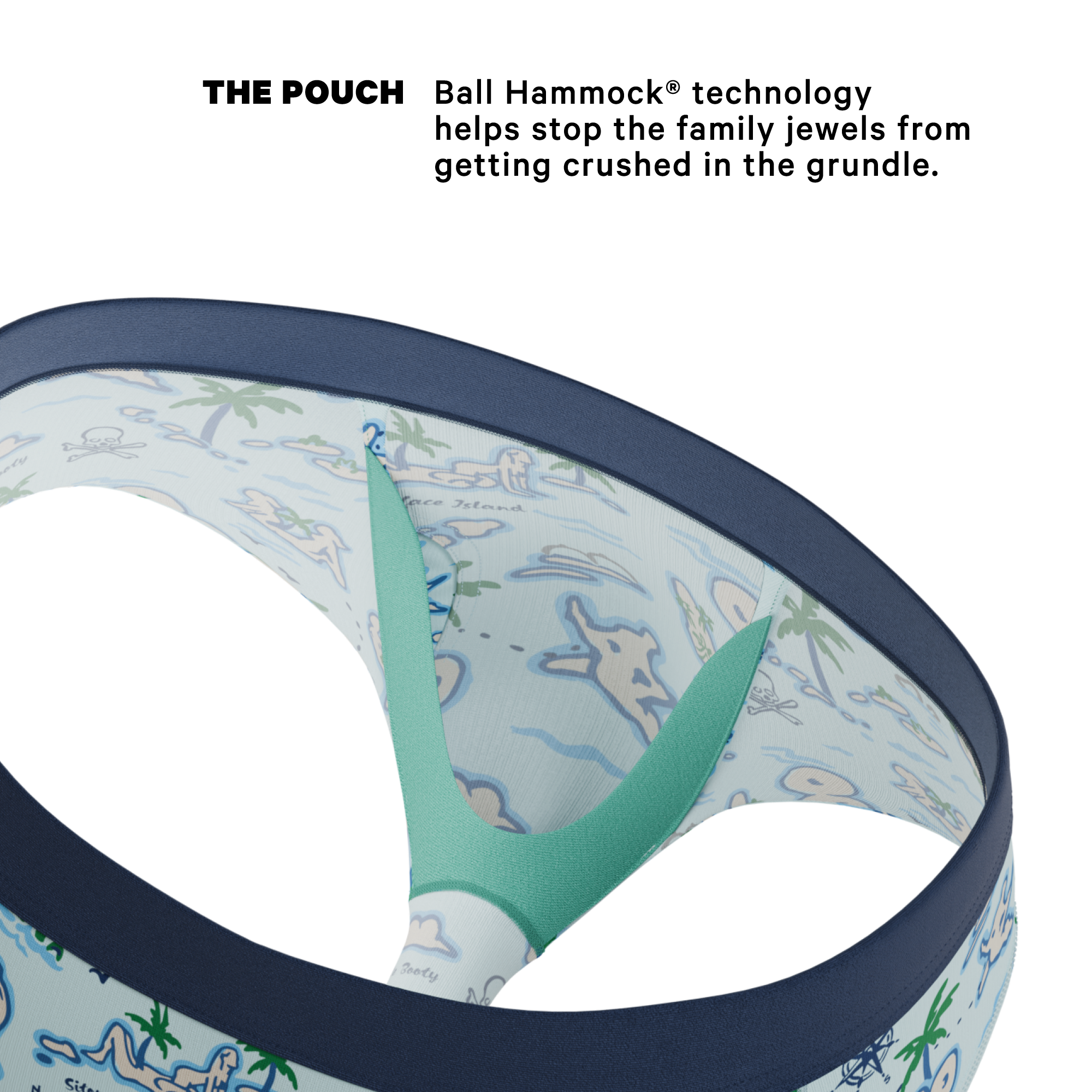 The Pirate's Booty | Naughty Map Ball Hammock® Pouch Underwear Briefs