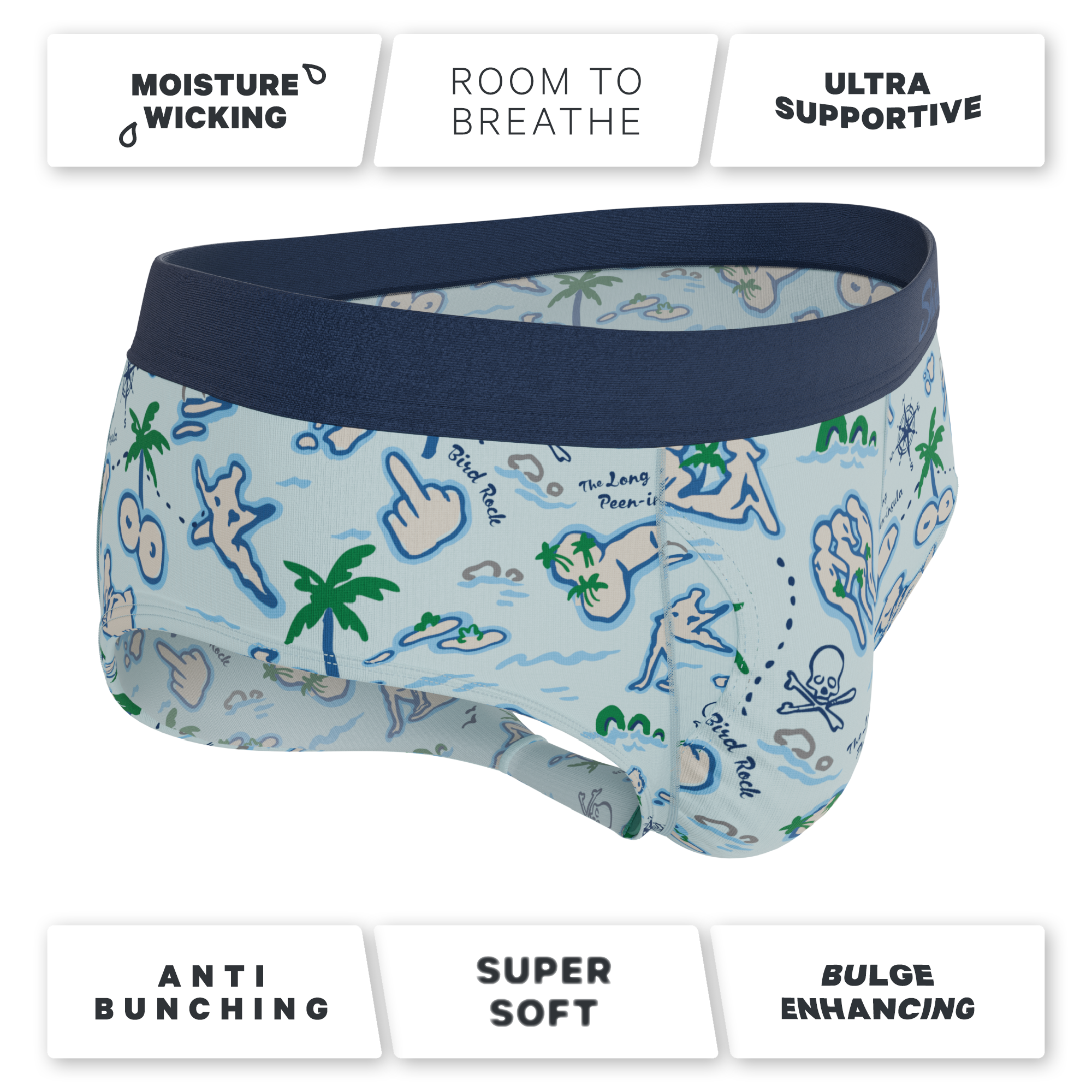 The Pirate's Booty | Naughty Map Ball Hammock® Pouch Underwear Briefs
