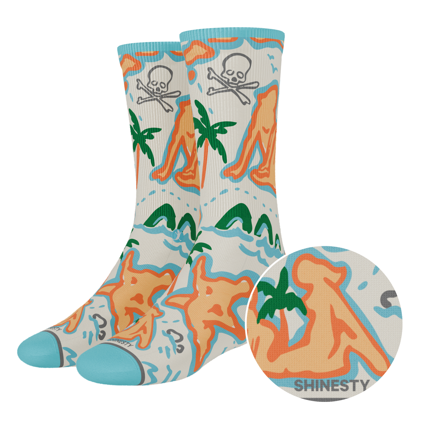 The Pirate's Booty | Naughty Map Heel Hammock™ Crew Socks