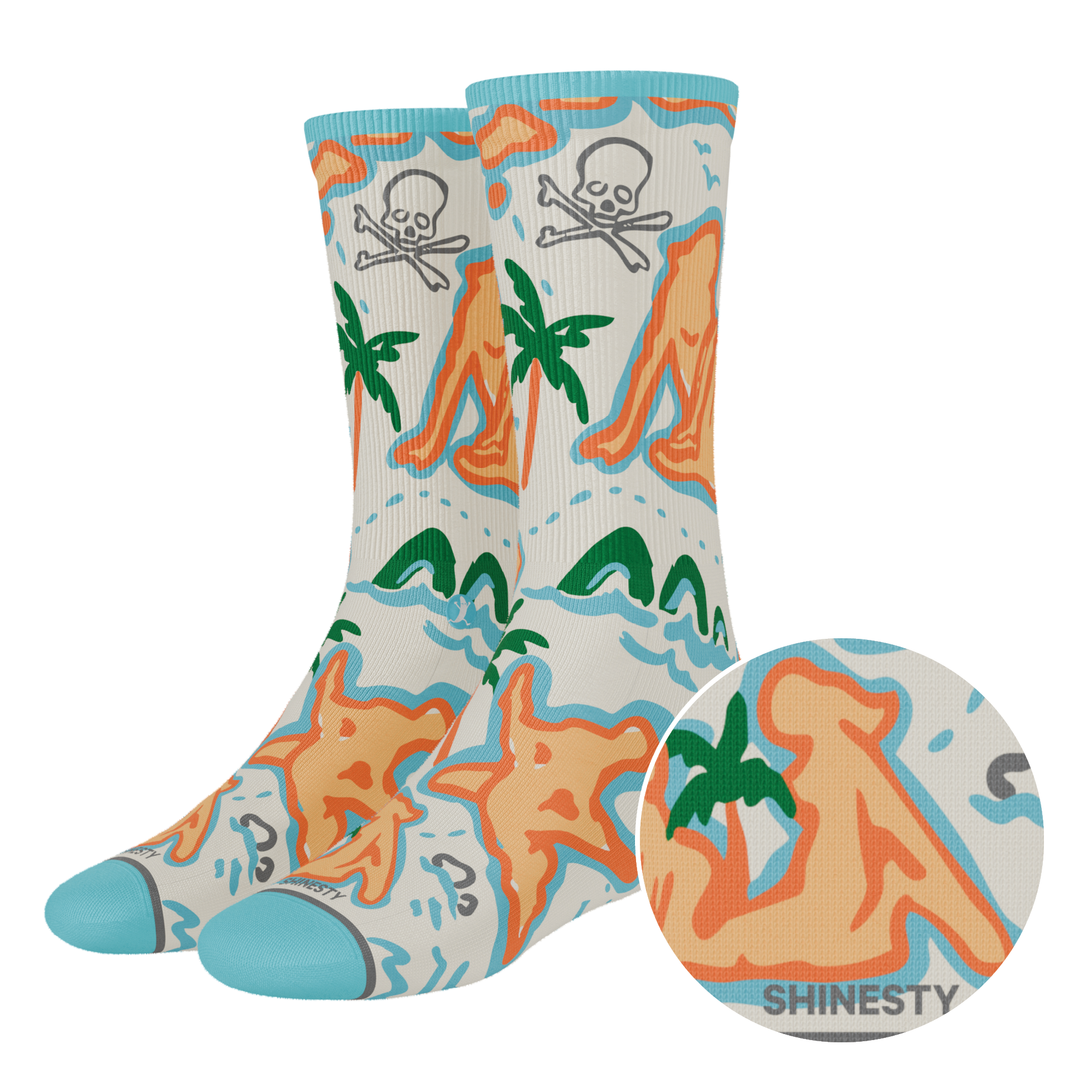 The Pirate's Booty | Naughty Map Heel Hammock™ Crew Socks