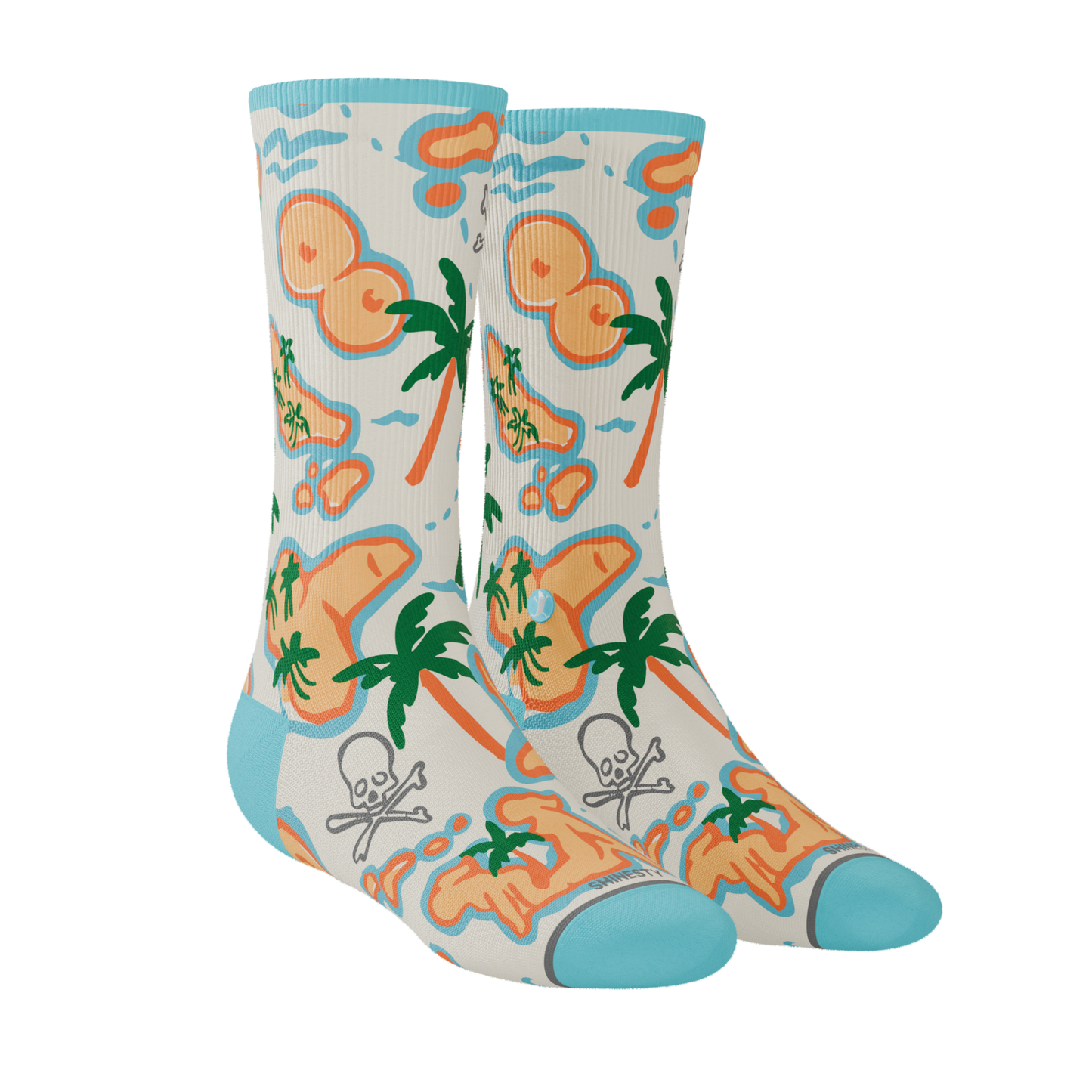 The Pirate's Booty | Naughty Map Heel Hammock™ Crew Socks