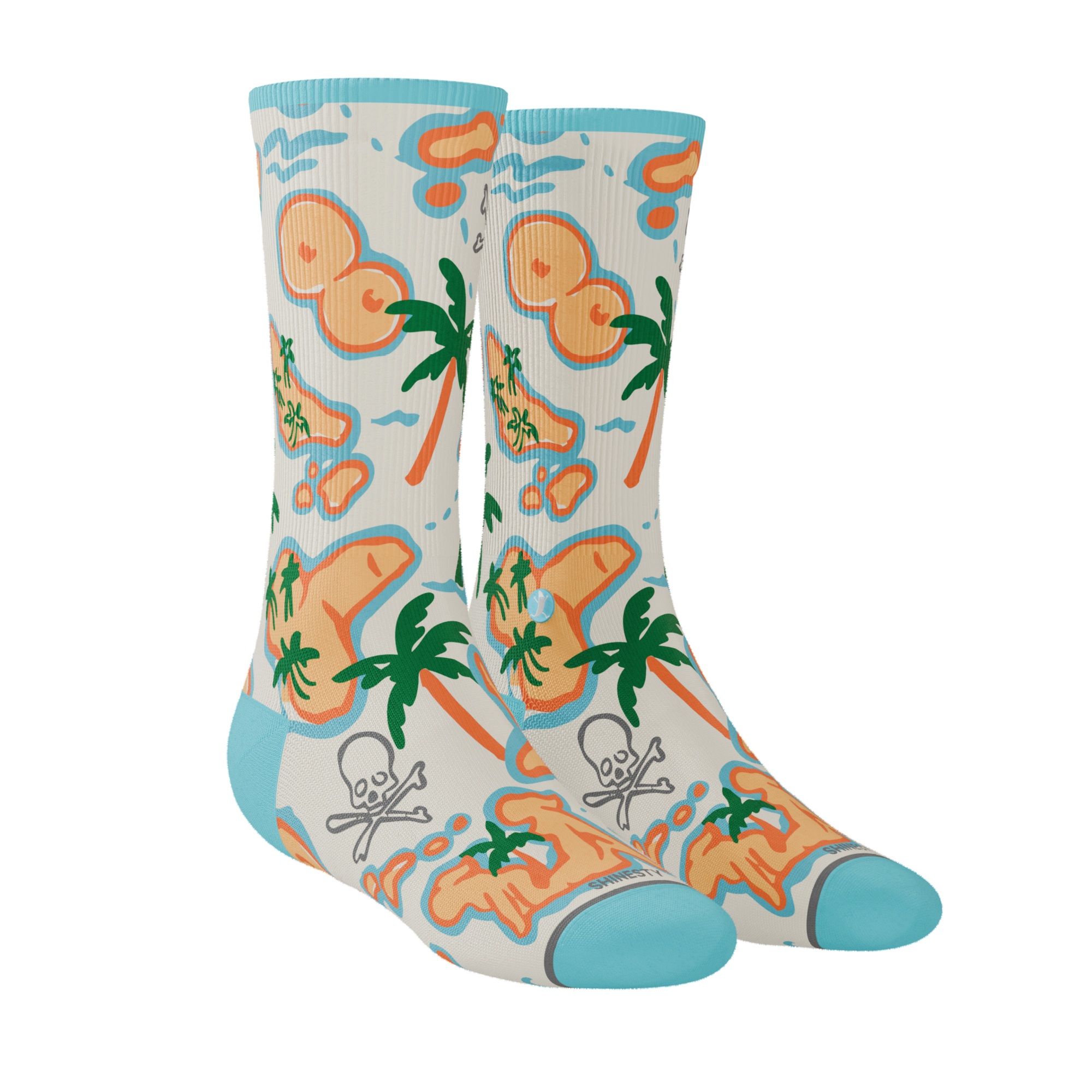 The Pirate's Booty | Naughty Map Heel Hammock™ Crew Socks