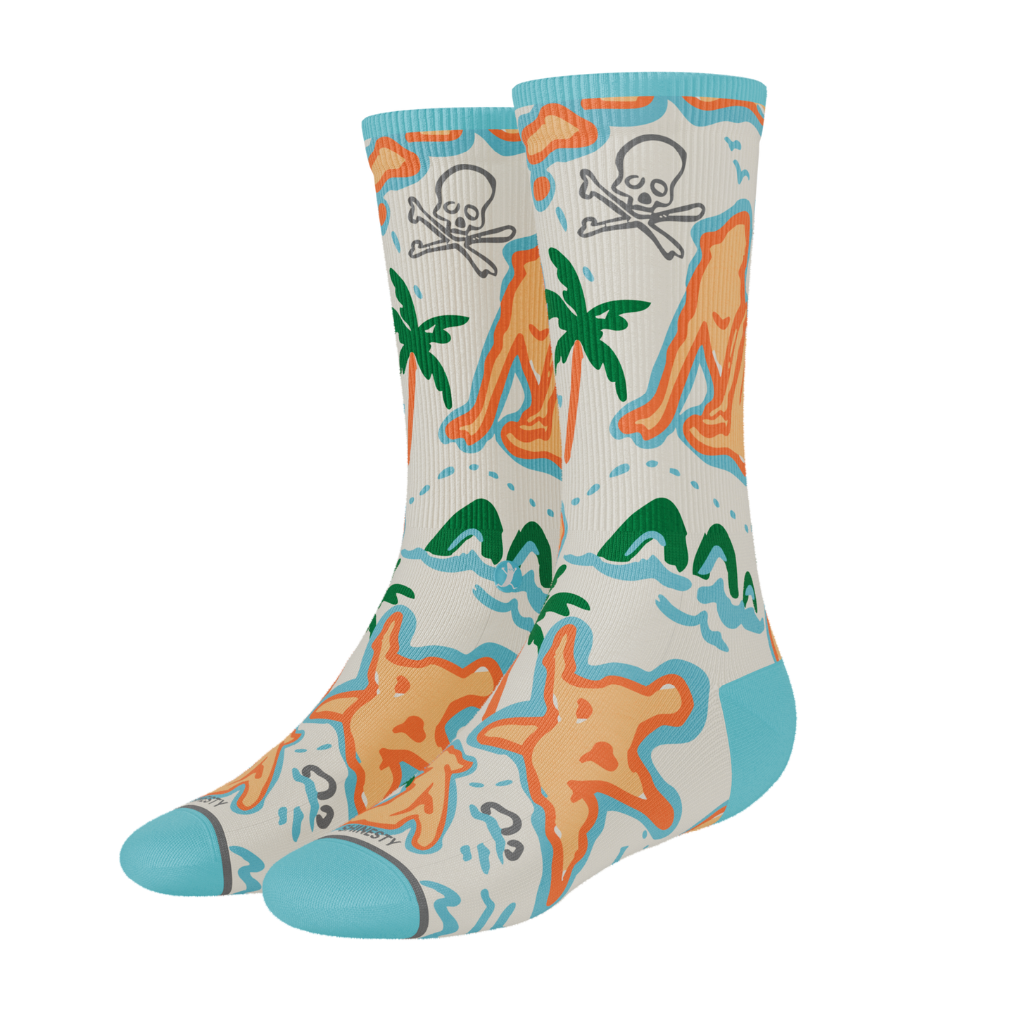 The Pirate's Booty | Naughty Map Heel Hammock™ Crew Socks