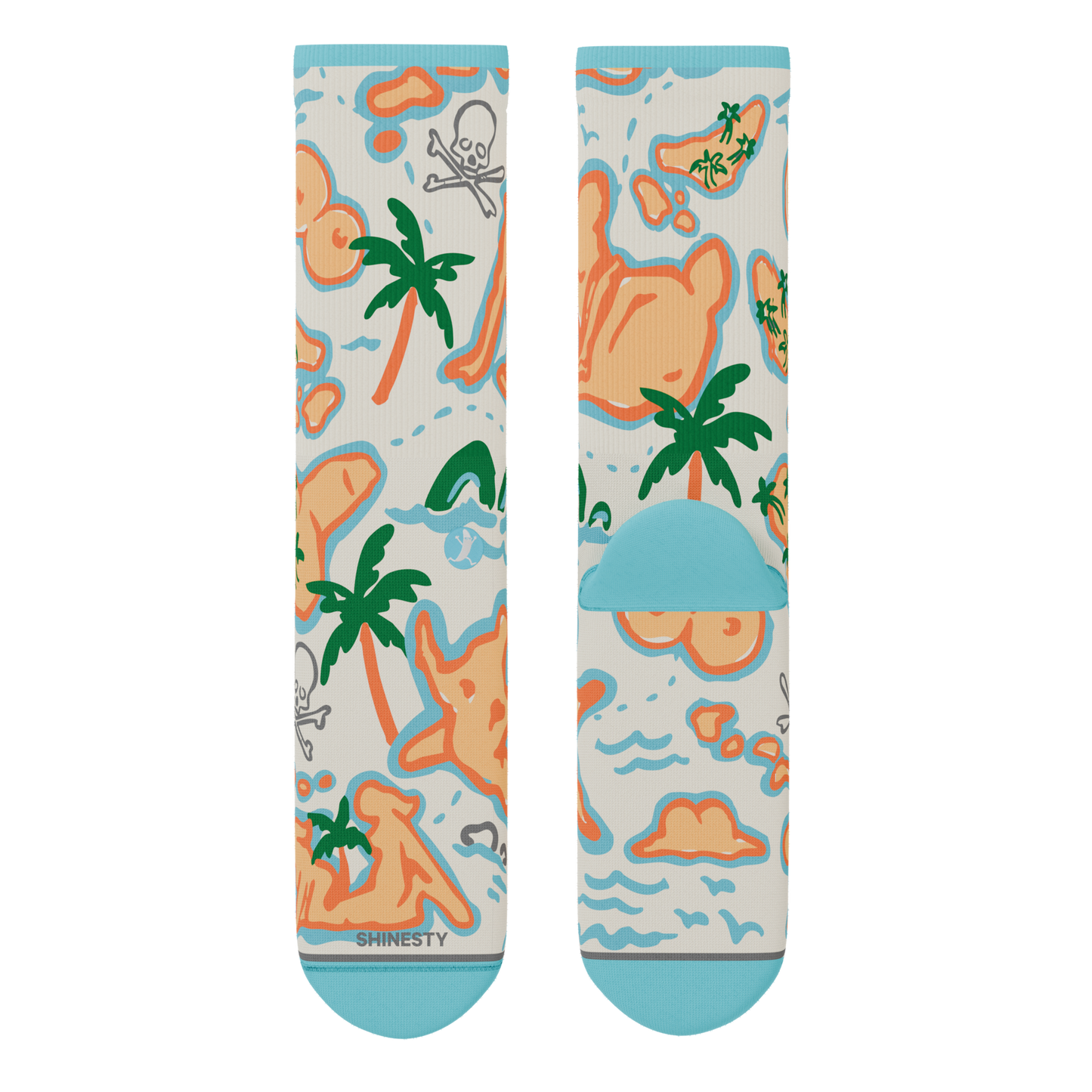 The Pirate's Booty | Naughty Map Heel Hammock™ Crew Socks