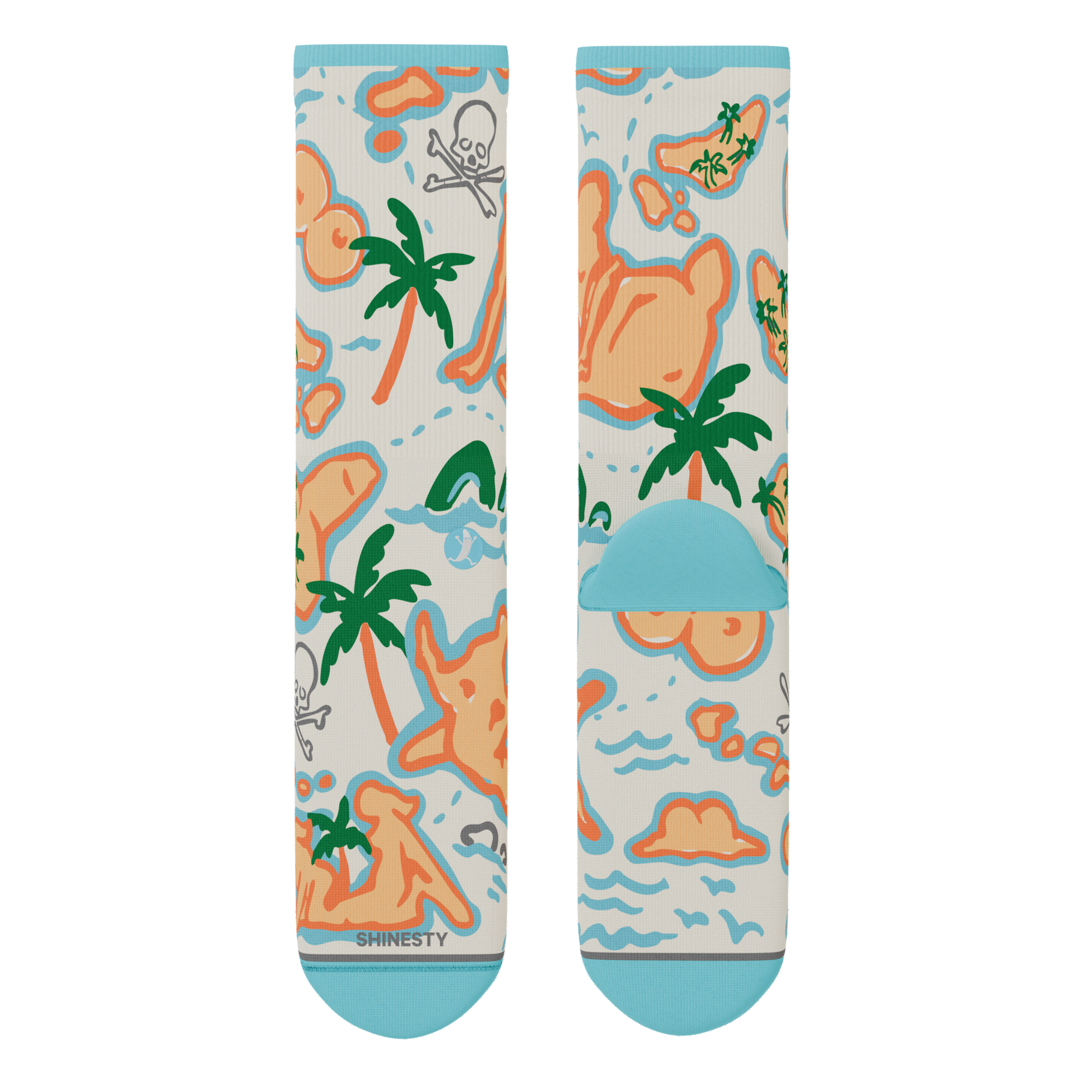 The Pirate's Booty | Naughty Map Heel Hammock™ Crew Socks