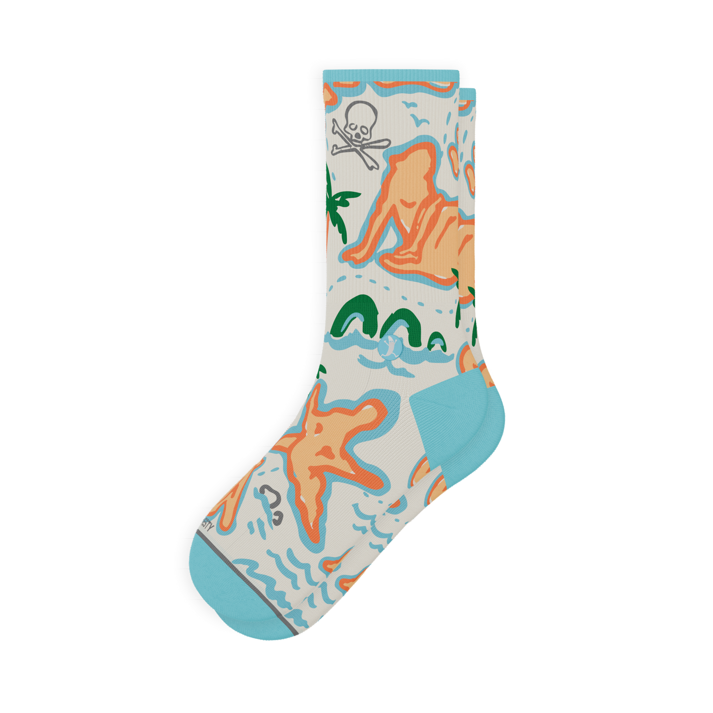 The Pirate's Booty | Naughty Map Heel Hammock™ Crew Socks