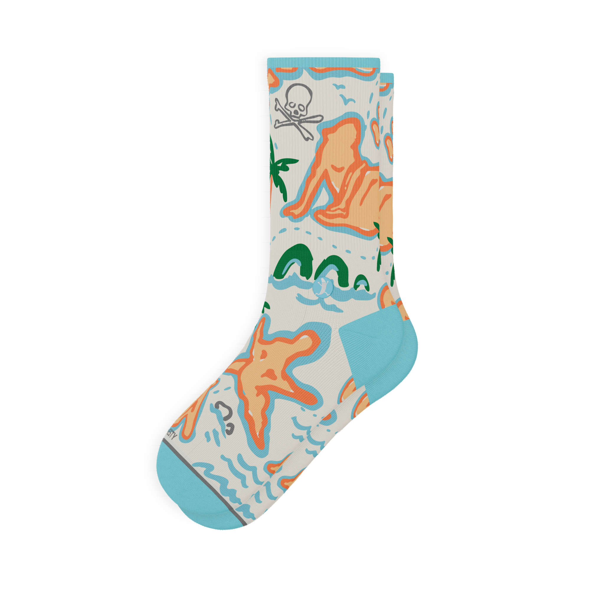 The Pirate's Booty | Naughty Map Heel Hammock™ Crew Socks