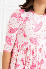 Pirouette 3/4 Sleeve Pocket Twirl Dress - Mila & Rose ® - Flyclothing LLC