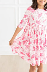 Pirouette 3/4 Sleeve Pocket Twirl Dress - Mila & Rose ® - Flyclothing LLC