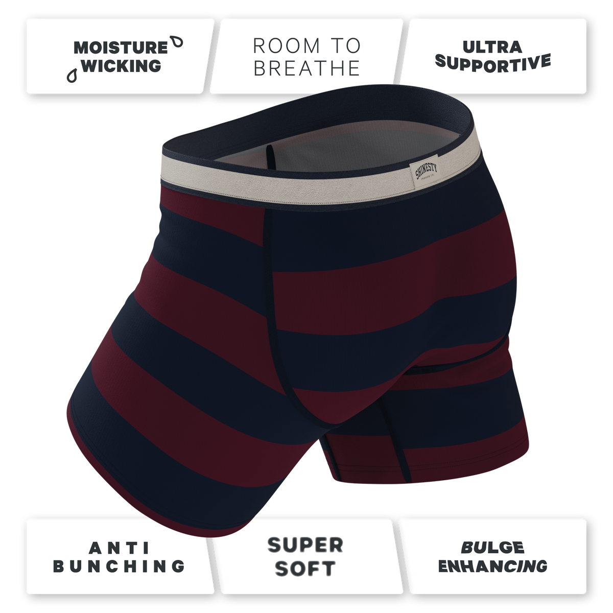 The Pitch | Rugby Stripe Ball Hammock® Pouch Underwear With Fly