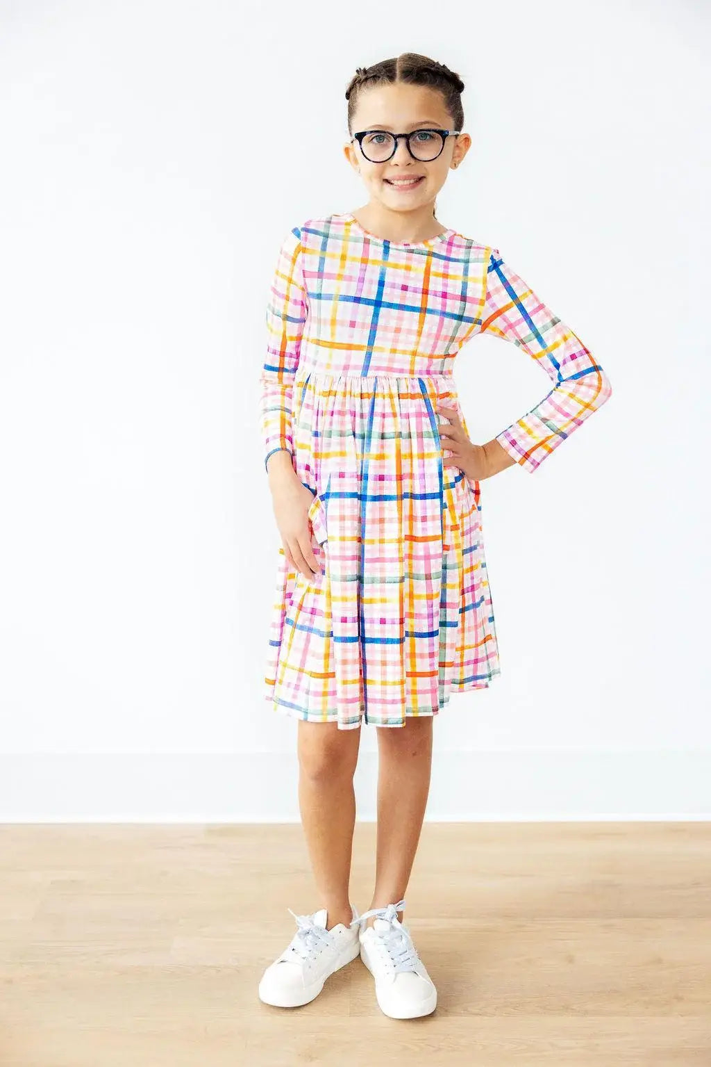 Plaid About You L/S Pocket Twirl Dress - Mila & Rose ® - Flyclothing LLC