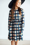 Plaid Pumpkins L/S Pocket Twirl Dress - Mila & Rose ® - Flyclothing LLC