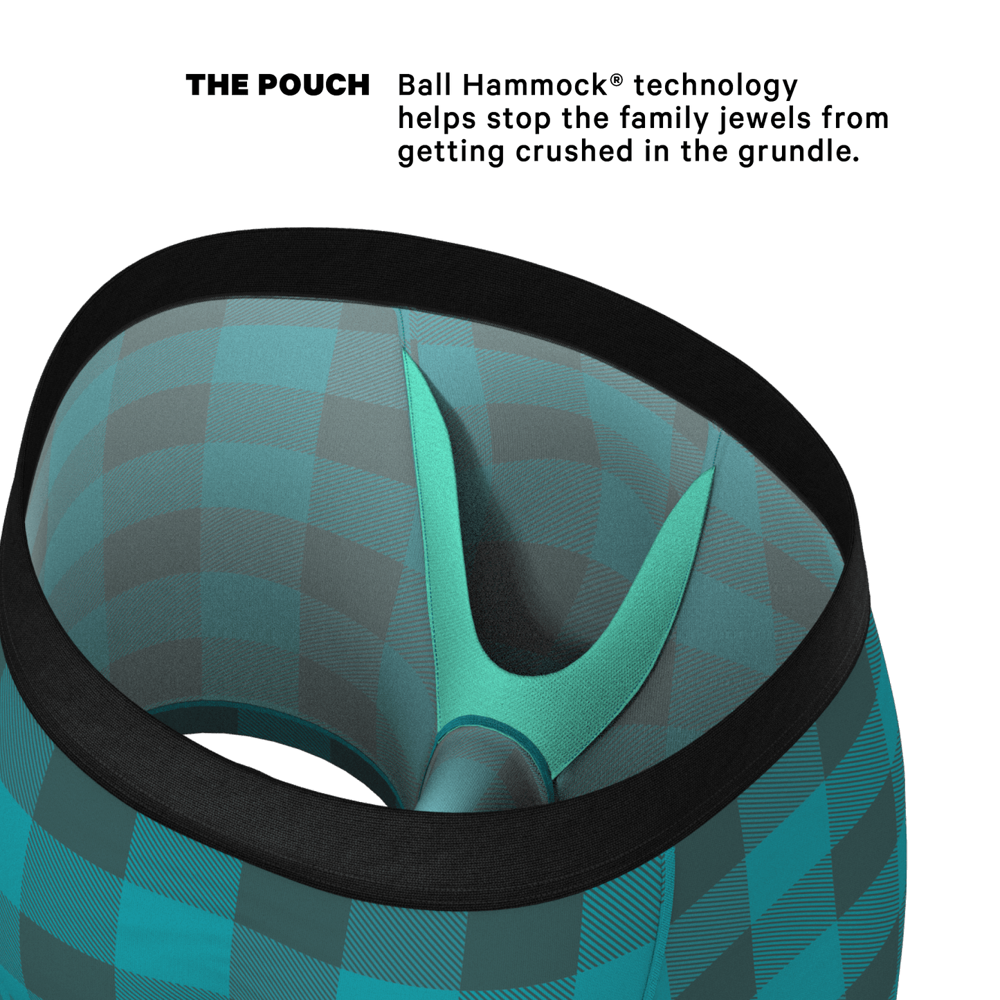 The Plaid And Simple | Green Buffalo Check Ball Hammock® Pouch Underwear